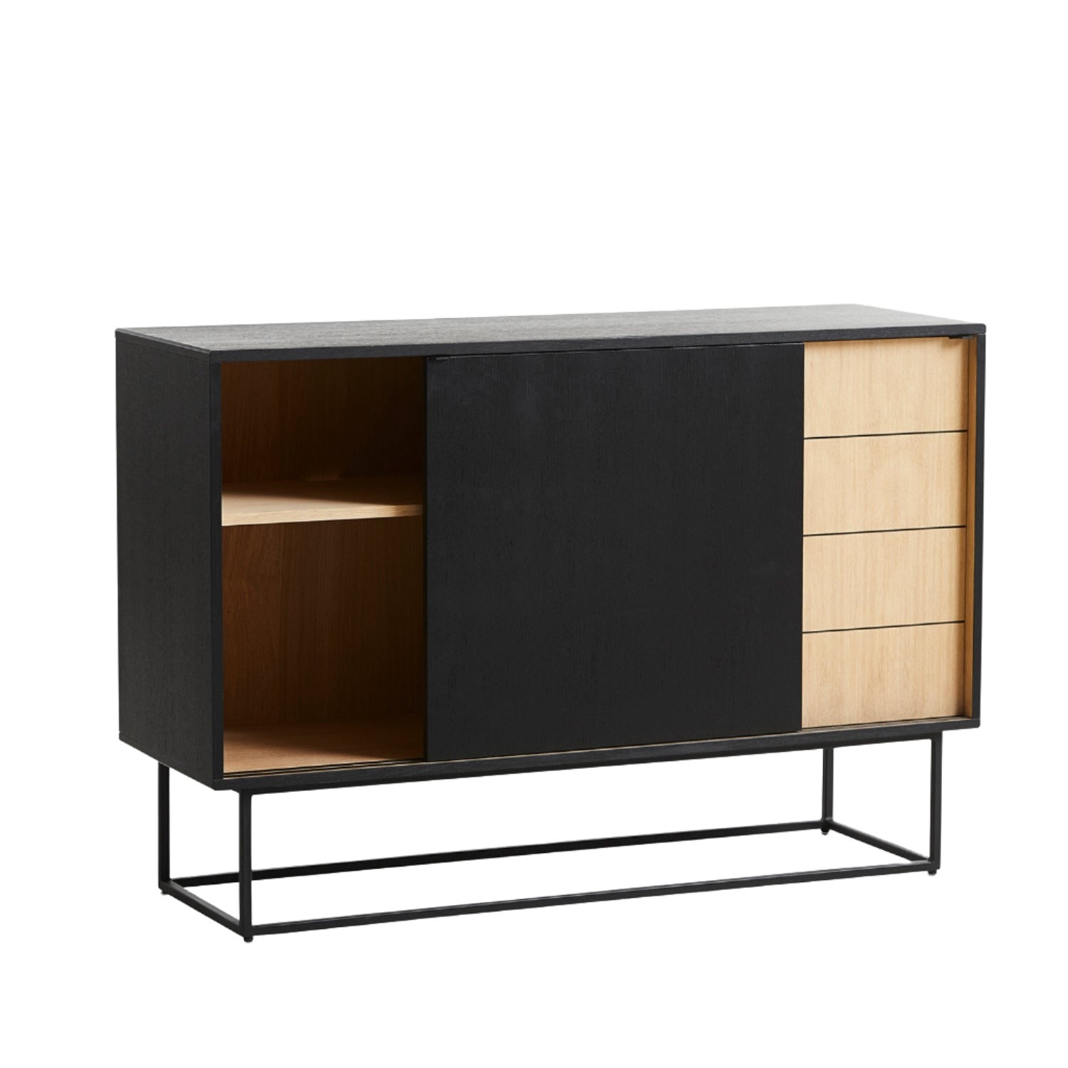 Woud Virka Sideboard High in oak and black