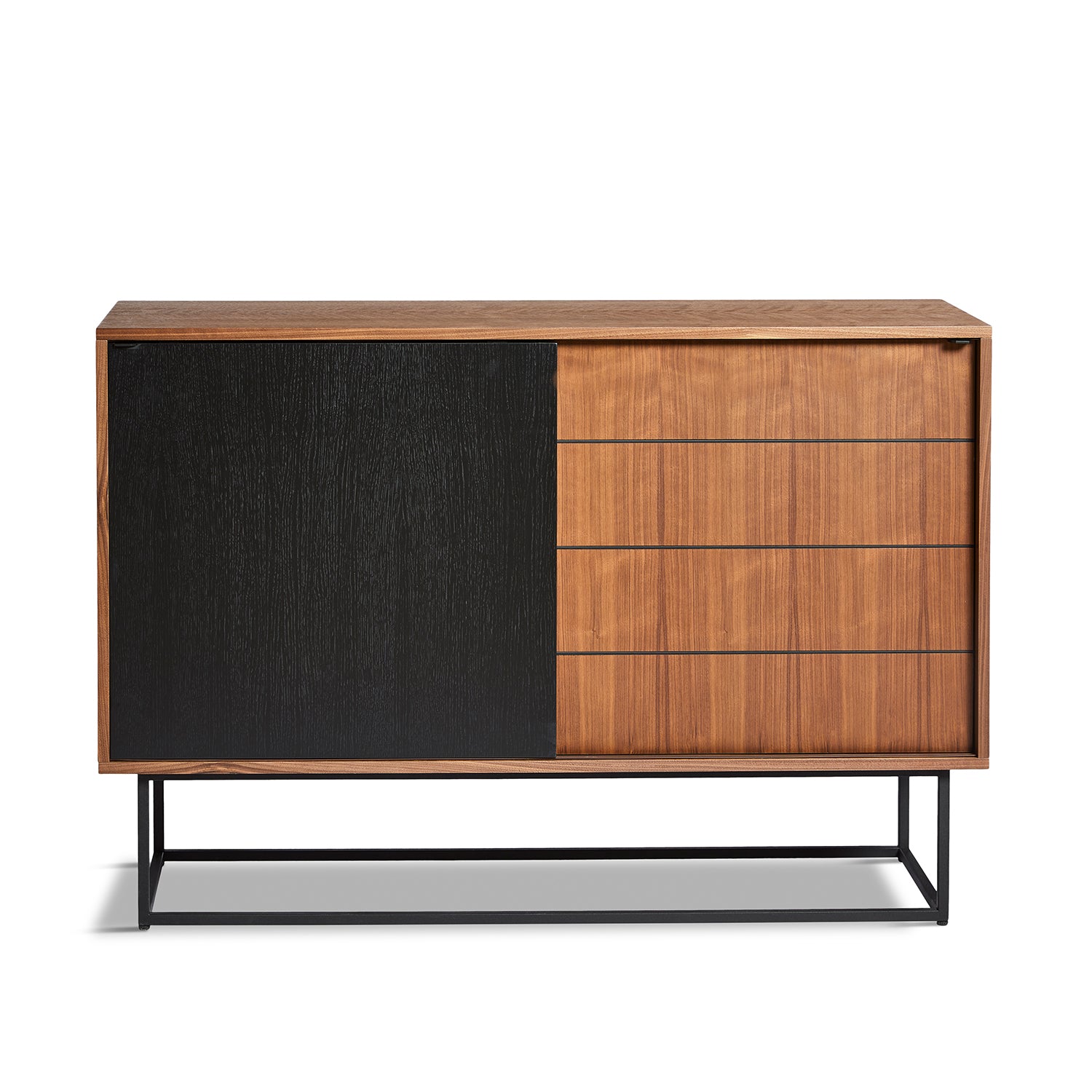 Woud Virka Sideboard High in walnut and black