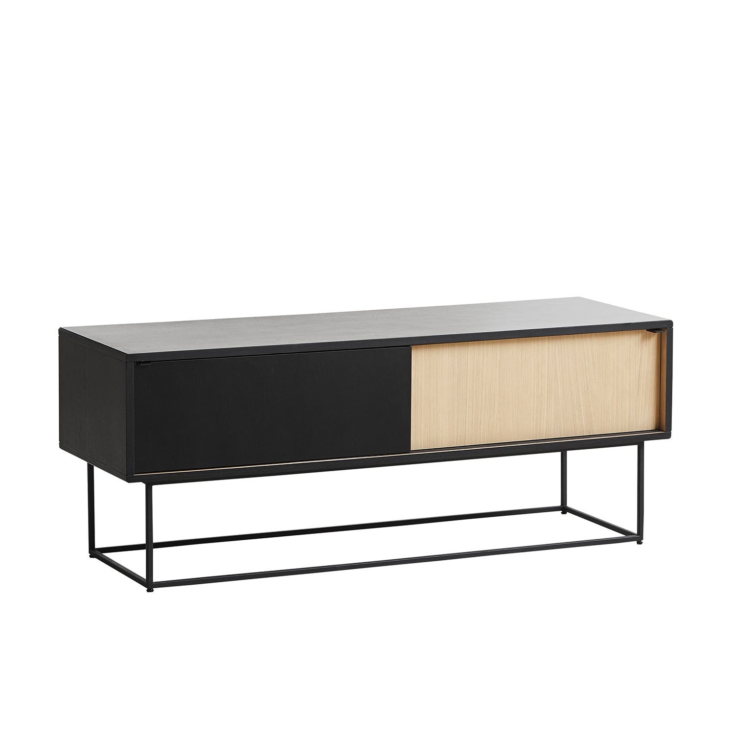 Woud Virka Sideboard Low in white oak and black