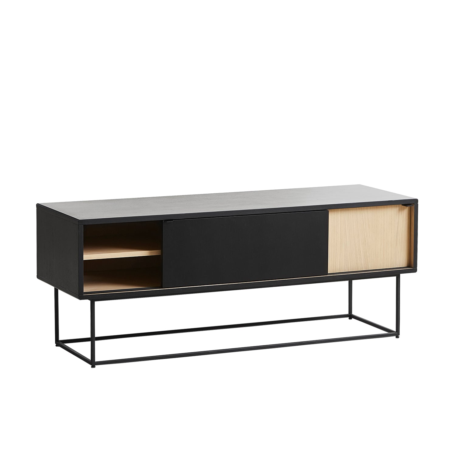 Woud Virka Sideboard Low in white oak and black