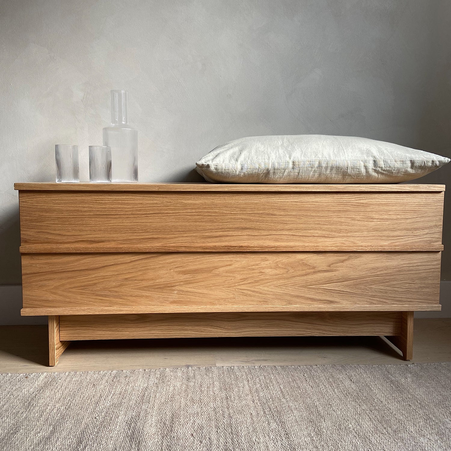 We Do Wood Correlation storage bench in oak ambience image