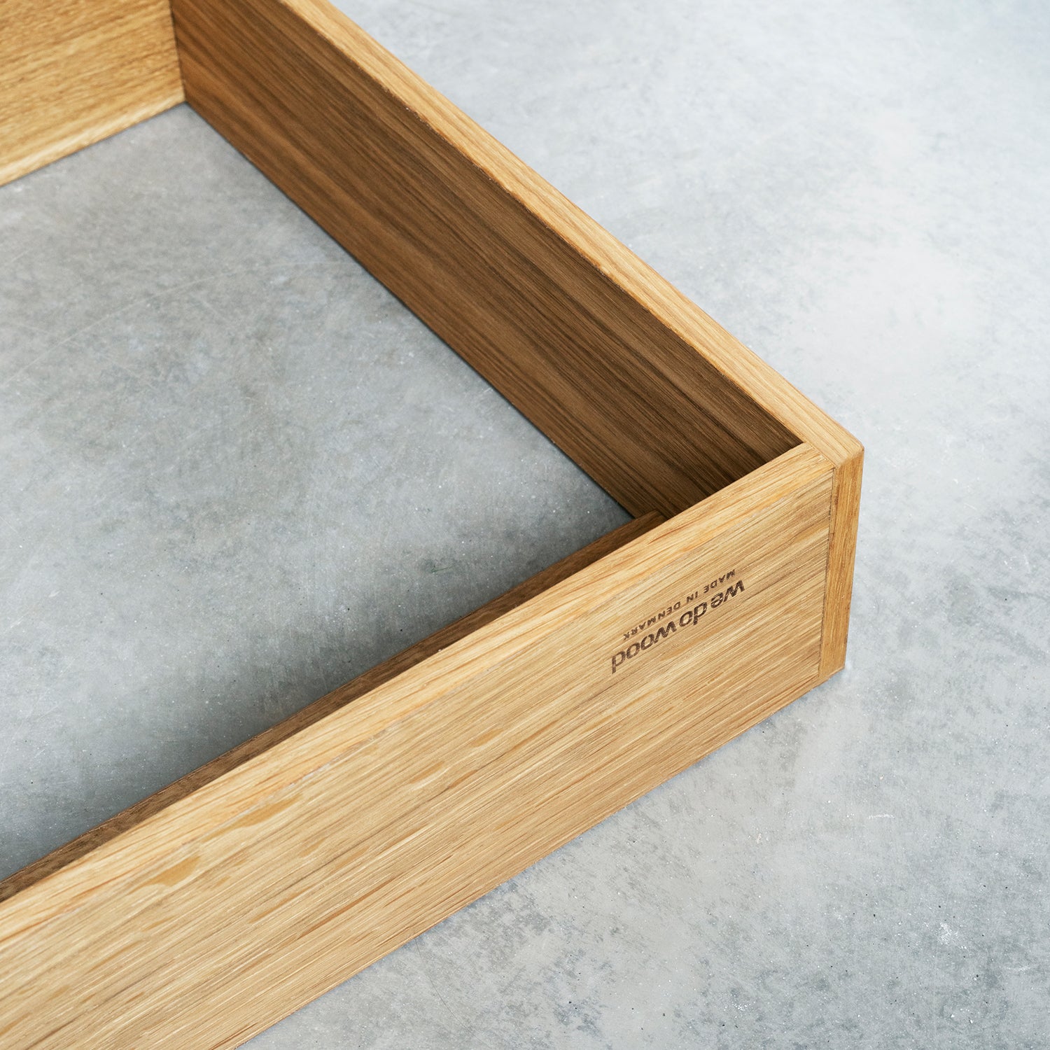 We Do Wood Fivesquare wall shelving in oak detail shot