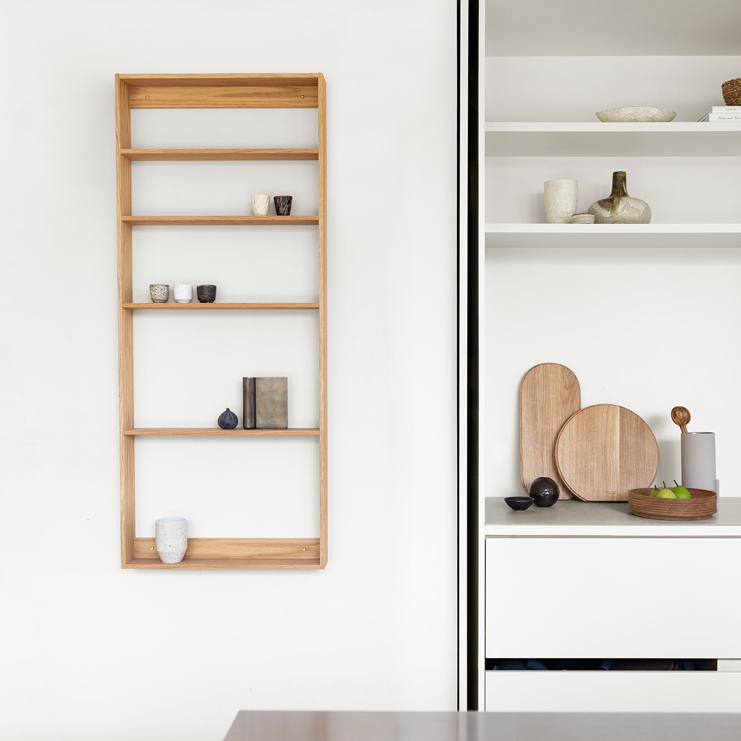 We Do Wood Fivesquare wall shelving in oak ambience image