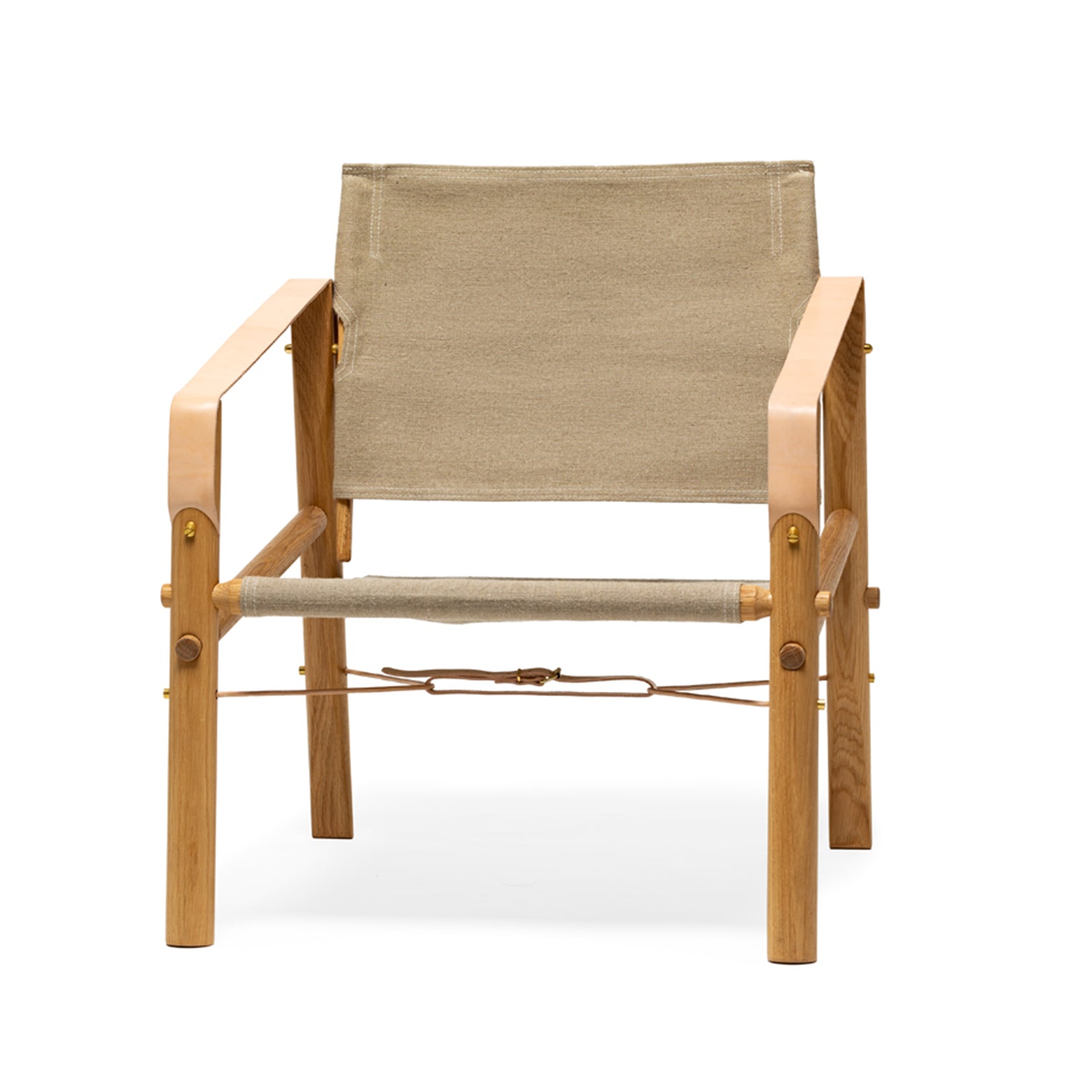 We Do Wood Nomad armchair in oak and canvas