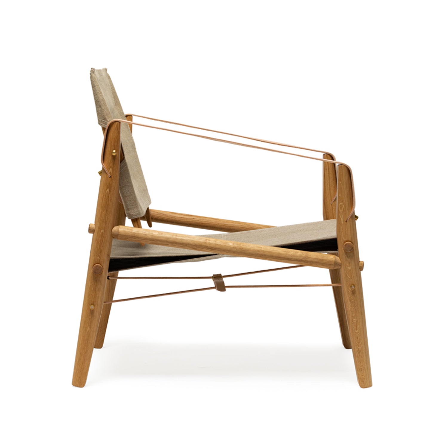 We Do Wood Nomad armchair in oak and canvas